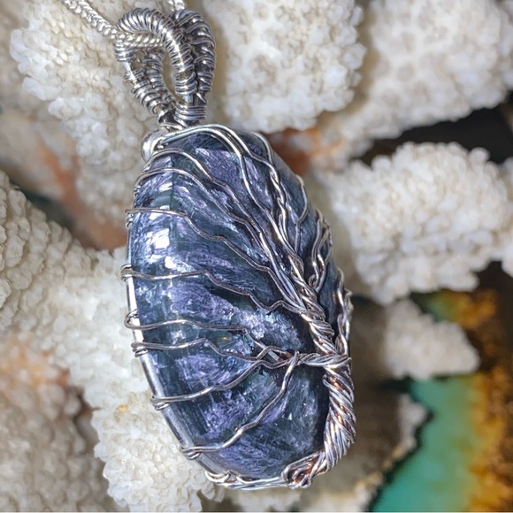 Sale * Ocean Jasper Wire Wrapped Handcrafted pendant - Picture 2 of 6